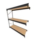 Ver imagem 1 de Mini Porta Pallet 200 kg por Nivel Continuação com 3 Niveis Preto com MDF Cru
