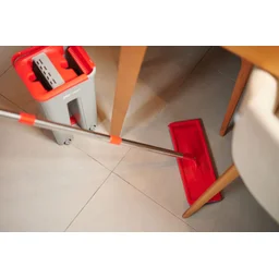 MOP Multiuso WAP Duplo Compacto com Sistema Dreno, Lava e Seca com Pano de Microfibra Cinza/Vermelho - 11