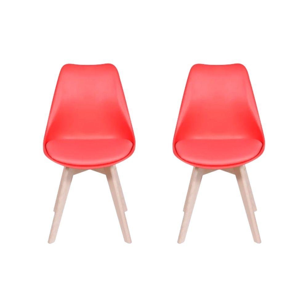 Kit de 2 Cadeiras Prizi Wood E75-vermelha - 1