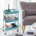 Ver imagem 5 de Carrinho Organizador Multiuso 3 Prateleiras Metal Rodinhas