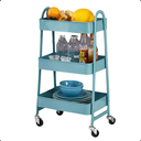 Ver imagem 2 de Carrinho Organizador Multiuso 3 Prateleiras Metal Rodinhas