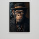 Ver imagem 3 de Quadro Decorativos Chimpanzé Gangster Sala Quarto Casa Escritório