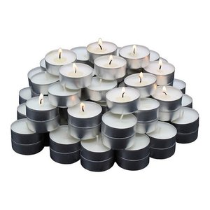 Saco com 30 Velas Rechaud Brancas C/ Suporte em Alumínio