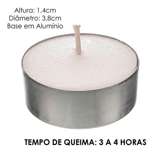 Saco com 30 Velas Rechaud Brancas C/ Suporte em Alumínio - 3