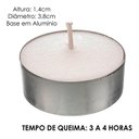 Ver imagem 3 de Saco com 30 Velas Rechaud Brancas C/ Suporte em Alumínio