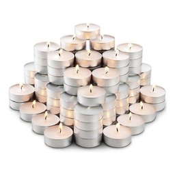 Saco com 30 Velas Rechaud Brancas C/ Suporte em Alumínio - 2