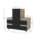 Ver imagem 3 de Gabinete Banheiro Coluna para Encaixe Madeirado / Preto