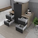 Ver imagem 2 de Gabinete Banheiro Coluna para Encaixe Madeirado / Preto