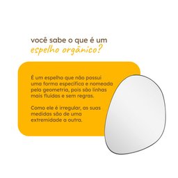 Espelho Pinterest Orgânico Decorativo Grande 64x44cm Borda em Couro 3cm - Mod. Nuvem Preto - 7
