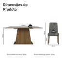 Ver imagem 3 de Conjunto Sala de Jantar Tampo de Madeira 6 Cadeiras Rustic/Cinza/Silver Cedro Madesa