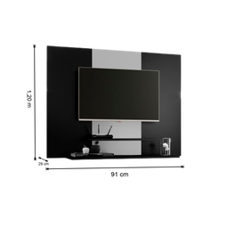 Painel para Tv até 50 Polegadas Suspenso Talento com 2 Prateleiras 91x120cm Preto/branco - 3