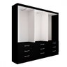Guarda-roupa Casal Madri 6 Portas 9 Gavetas com Espelho Preto - Panorama Móveis - 6