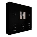 Ver imagem 3 de Guarda-roupa Casal Madri 6 Portas 9 Gavetas com Espelho Preto - Panorama Móveis