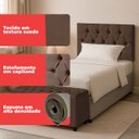 Ver imagem 7 de Cabeceira Solteiro Paris Estofada Painel com Recamier Baú 80cm para Cama Box Marrom - Arkell