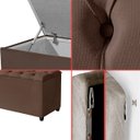 Ver imagem 6 de Cabeceira Solteiro Paris Estofada Painel com Recamier Baú 80cm para Cama Box Marrom - Arkell