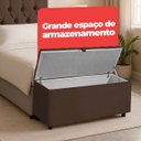 Ver imagem 3 de Cabeceira Solteiro Paris Estofada Painel com Recamier Baú 80cm para Cama Box Marrom - Arkell