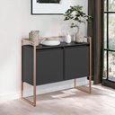 Ver imagem 3 de Aparador Buffet 2 Portas Industrial Roma - Preto Cobre Preto Cobre