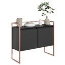 Ver imagem 1 de Aparador Buffet 2 Portas Industrial Roma - Preto Cobre Preto Cobre