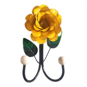 Cabide de 2 Ganchos em Ferro / Porta Toalha 2 Ganchos em Ferro / Varias Cores:amarelo
