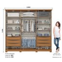 Ver imagem 3 de Guarda-Roupa Casal com Espelho 6 Portas 6 Gavetas Napoli Marrom/Cinamomo/Avelã