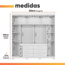 Ver imagem 4 de Guarda Roupas Casal com Espelho 6 Portas 6 Gavetas Granada