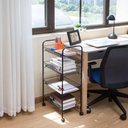 Ver imagem 7 de Carrinho Organizador 4 Prateleiras Desmontavel Multiuso Fruteira Aco Escritorio Sala Auxiliar Brinqu