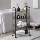 Ver imagem 2 de Carrinho Organizador 4 Prateleiras Desmontavel Multiuso Fruteira Aco Escritorio Sala Auxiliar Brinqu