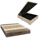 Ver imagem 1 de Cama Box Baú Blindada com Colchão de Espuma Orthopedic - Casal - Suede Bege