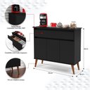 Ver imagem 3 de Aparador / Buffet / Balcão / Bancada Zu Modelo Retrô com Pés em Madeira Maciça 1 Gaveta Ampla e 3 Po