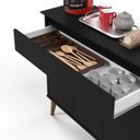 Ver imagem 4 de Aparador / Buffet / Balcão / Bancada Zu Modelo Retrô com Pés em Madeira Maciça 1 Gaveta Ampla e 3 Po