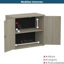 Ver imagem 3 de Armário Baixo P25 Pandin 80 Cm (largura) em Mdp Cor Castanheira Natural com 2 Portas 1 e Prateleira