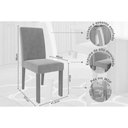 Ver imagem 6 de Conjunto: Mesa Sala Jantar Patricia C/ Tampo Madeirado C/ Vidro Canto Reto 160x80m e 6 Cadeiras Maia