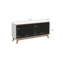Ver imagem 3 de Aparador Kappesberg 4 Portas Branco/preto Fosco 156cm