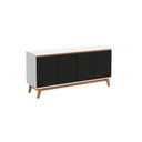 Ver imagem 2 de Aparador Kappesberg 4 Portas Branco/preto Fosco 156cm