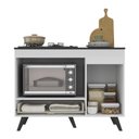 Ver imagem 7 de Balcão para Cooktop e Forno 105cm 1 Porta 1 Gaveta Veneza Multimóveis Mp2258 - Branco/preto