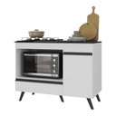 Ver imagem 4 de Balcão para Cooktop e Forno 105cm 1 Porta 1 Gaveta Veneza Multimóveis Mp2258 - Branco/preto