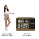 Ver imagem 6 de Balcão de Pia 120 cm 2 Portas 3 Gavetas Rustic/Preto Lux Madesa