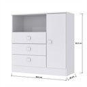 Ver imagem 3 de Cômoda Percasa 3 Gavetas 1 Porta 90,5cm MDP Branca com Corrediças Telescópicas