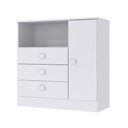 Ver imagem 1 de Cômoda Percasa 3 Gavetas 1 Porta 90,5cm MDP Branca com Corrediças Telescópicas