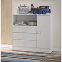 Ver imagem 4 de Cômoda Percasa 3 Gavetas 1 Porta 90,5cm MDP Branca com Corrediças Telescópicas