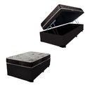 Ver imagem 1 de Cama Box Baú Solteiro Colchão Gold Espuma D33 Acolchões + Box Sintético 55x88x188 Cor:Preto