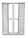 Ver imagem 2 de Porta Balcão 6 Folhas Aluminio Branco com Fechadura 2,10x1,50 Linha 25