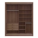 Ver imagem 4 de Guarda-Roupa MDF 2 Portas de Correr 3 Gavetas Milos Marrom/Castanho/Off White