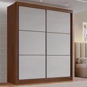 Ver imagem 1 de Guarda-Roupa MDF 2 Portas de Correr 3 Gavetas Milos Marrom/Castanho/Off White
