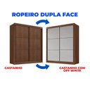 Ver imagem 6 de Guarda-Roupa MDF 2 Portas de Correr 3 Gavetas Milos Marrom/Castanho/Off White