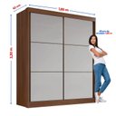 Ver imagem 5 de Guarda-Roupa MDF 2 Portas de Correr 3 Gavetas Milos Marrom/Castanho/Off White