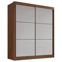 Ver imagem 2 de Guarda-Roupa MDF 2 Portas de Correr 3 Gavetas Milos Marrom/Castanho/Off White