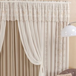 Cortina Voial Bordado com Forro Varão Simples 3,00m X 2,50m Venetto Luxo - 3