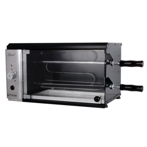 Churrasqueira Elétrica Vertical Titan Stand Bancada 2 Espetos 2100W 127V 1,7kg Madeira Preto sem