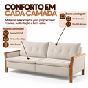 Ver imagem 5 de Sofá Living Fixo Flow 2m Molas Bonnel Espuma D28 - Bege